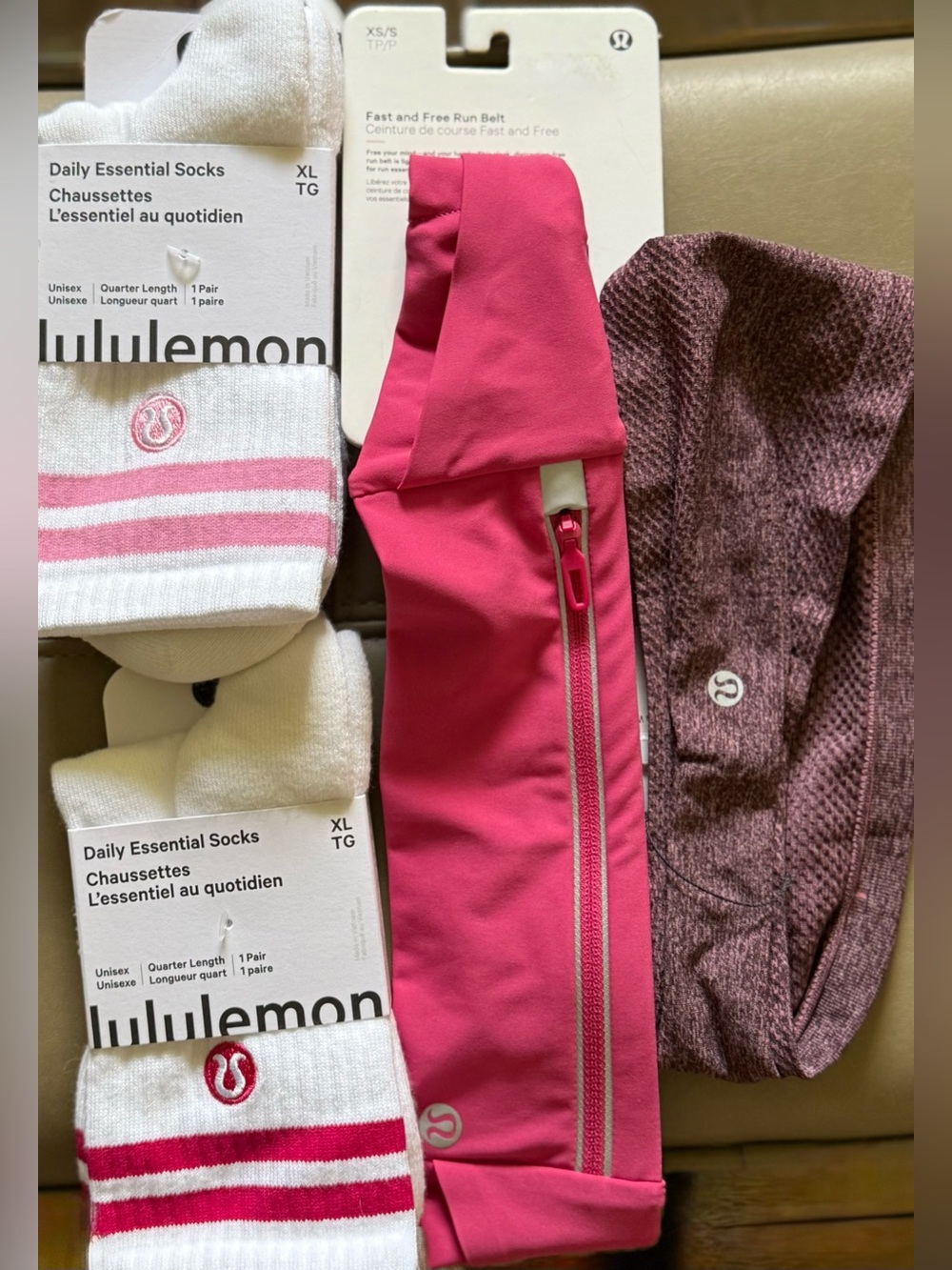 Lululemon Bundle (2)Essential Socks (1) Fast & Free Run Belt (1) Headband